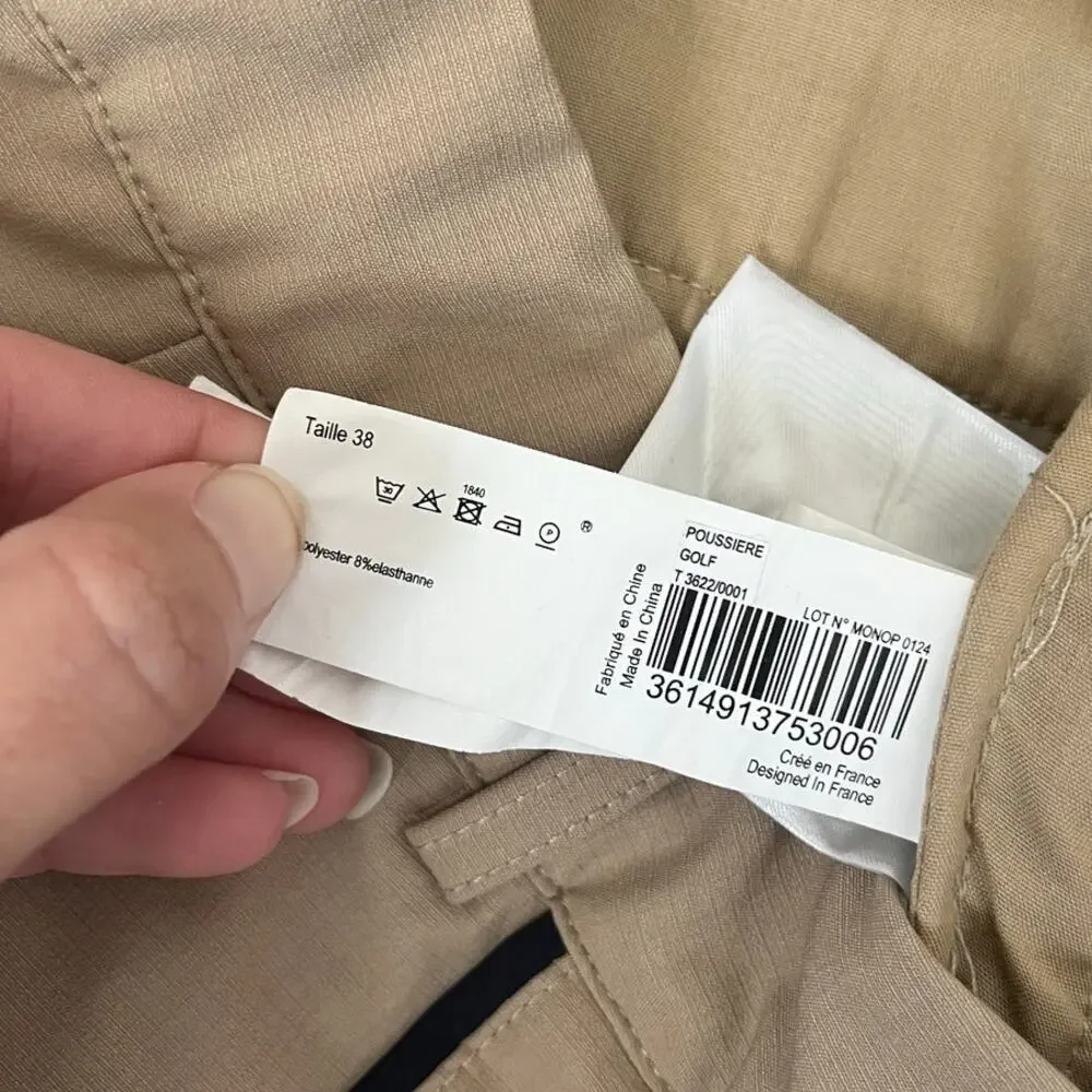 Monoprix Sport Golf Pants Stretch Performance Pockets Zip Preppy France Size 38